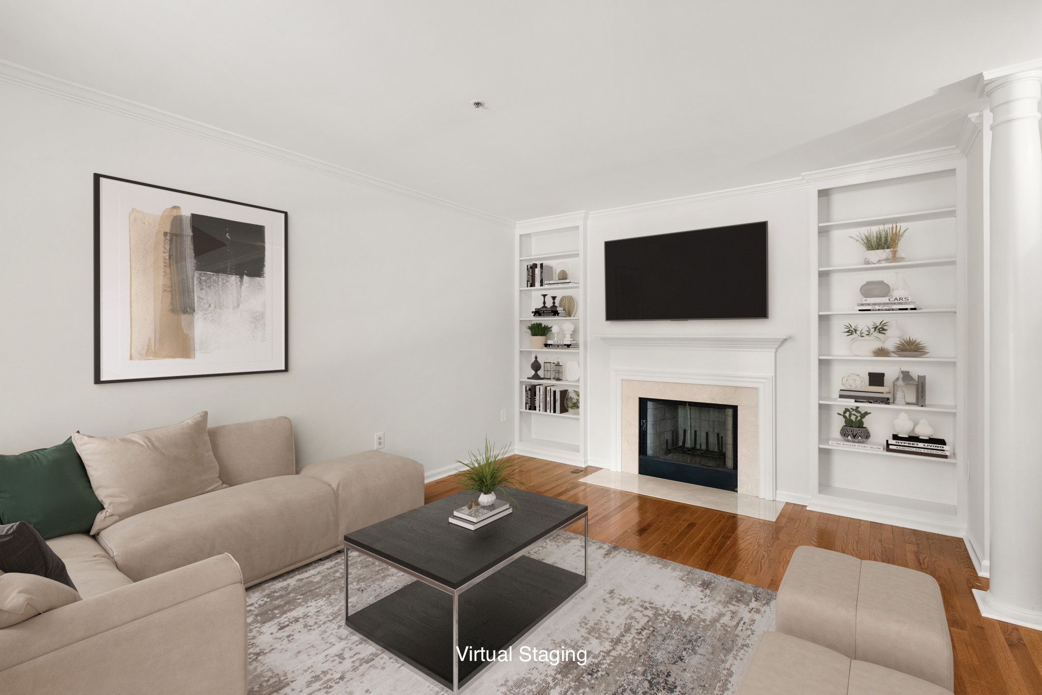 Living Rom with Virtual Staging