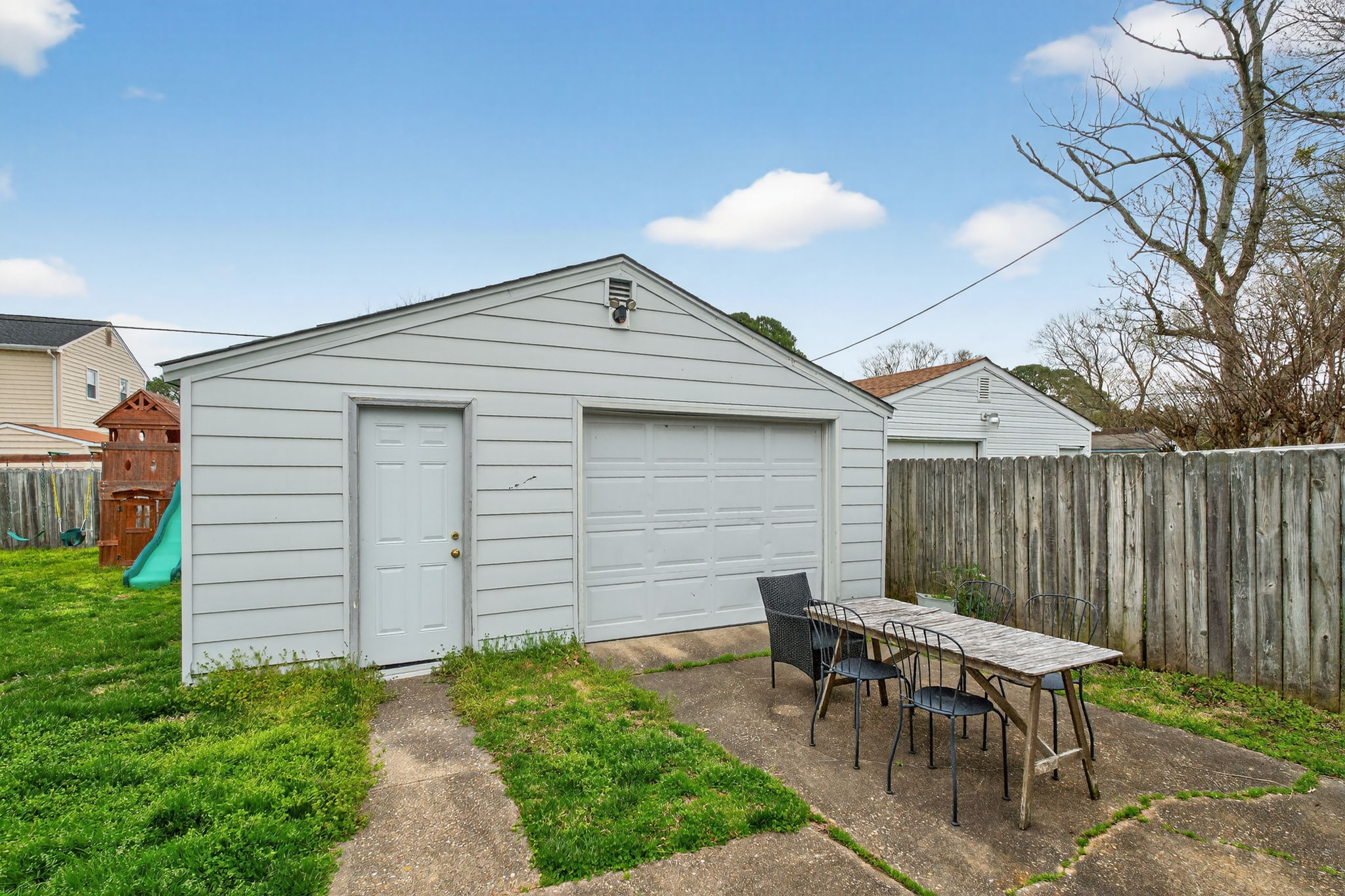 Detached garage with power.