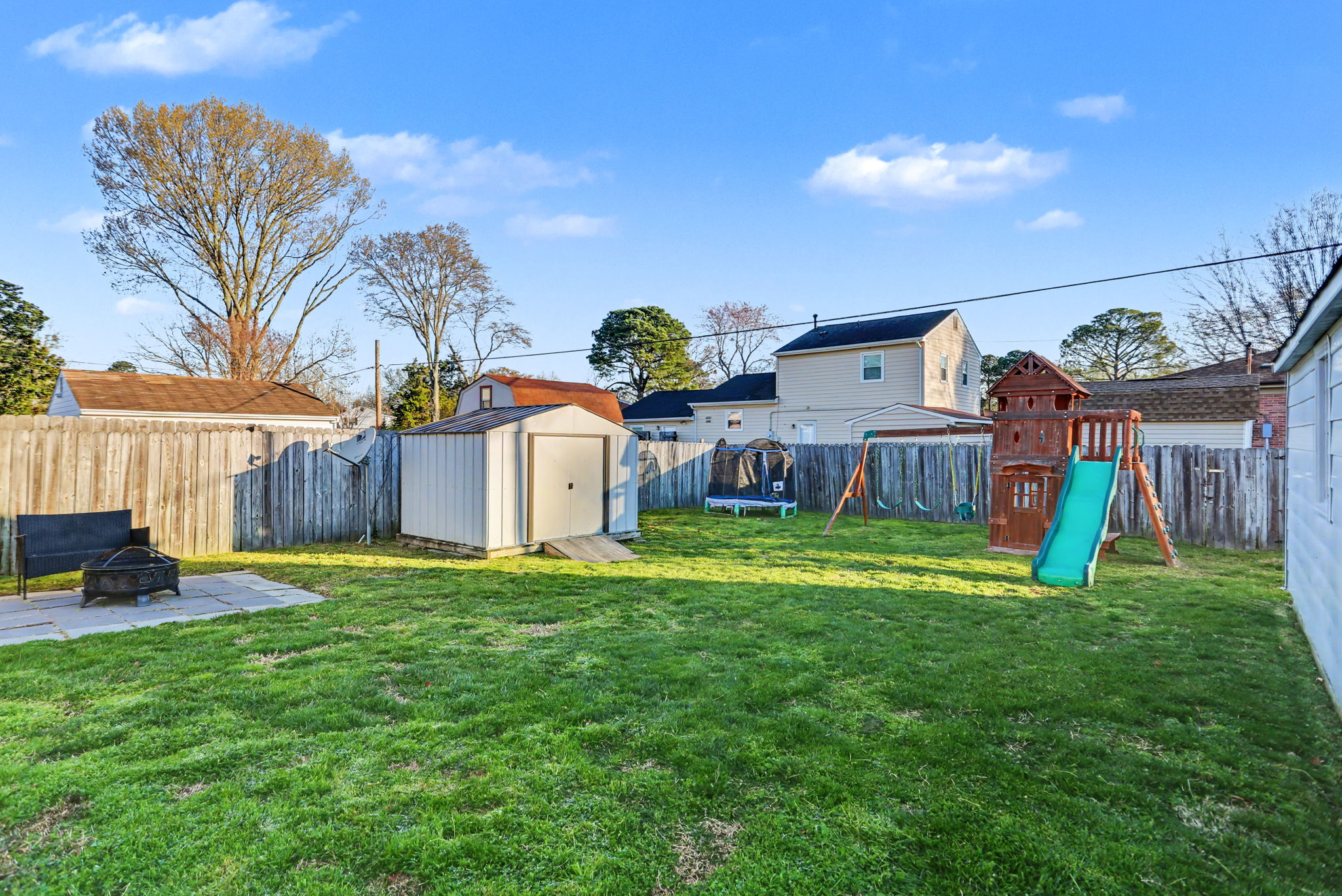 Enjoy the peaceful fenced backyard.