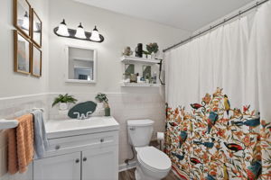 Modern and Clean Upstairs bathroom.