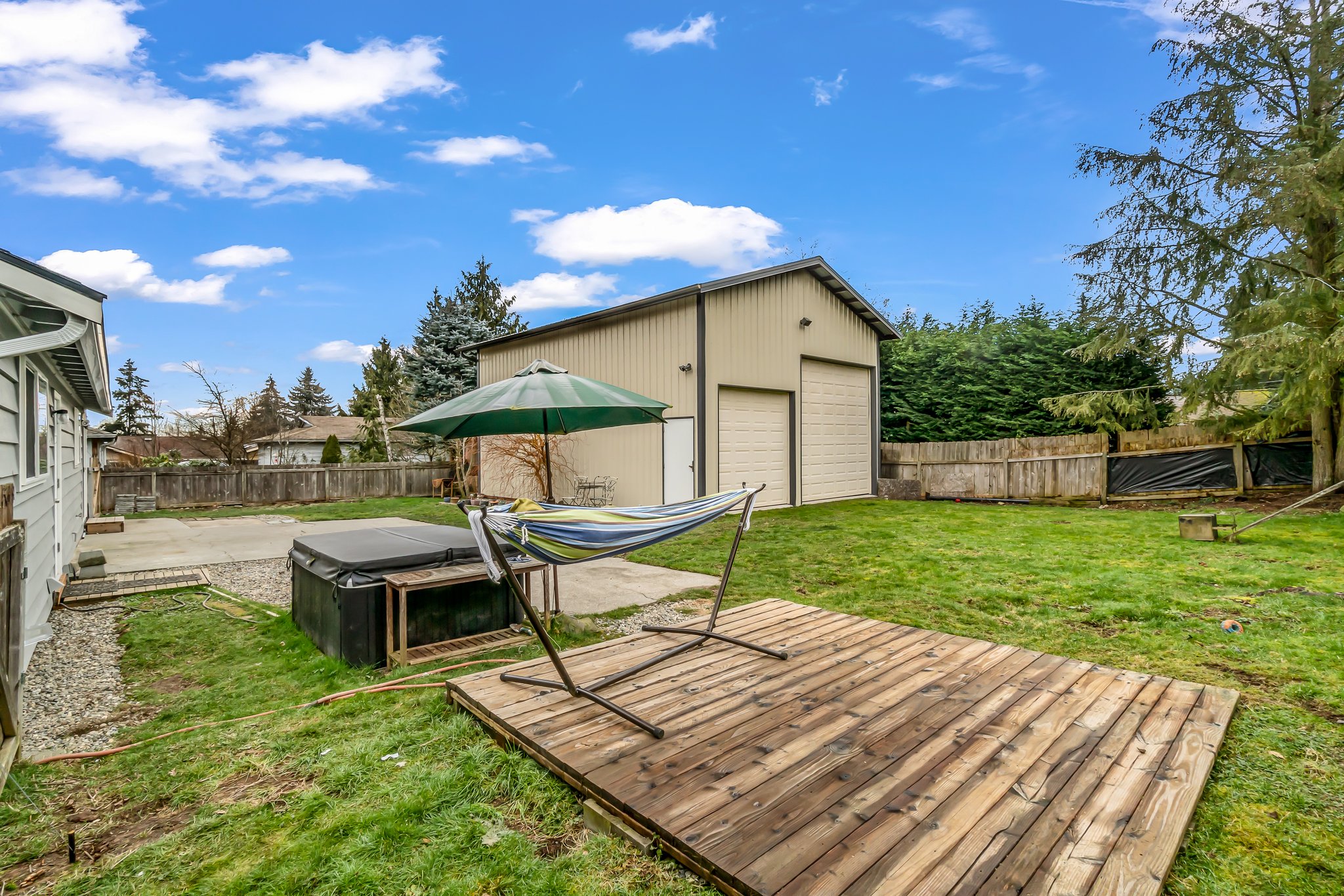 Back Yard with Hot Tub