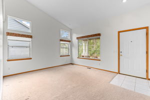 Vaulted dining room with clerestory windows
