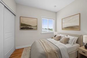 Office staged as a bedroom.