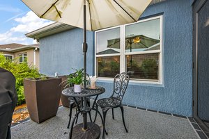 Rear Patio with Privacy Landscaping and Wall