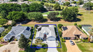 Aerial Front Elevation with Property Lines and Stunning Golf Front Views!