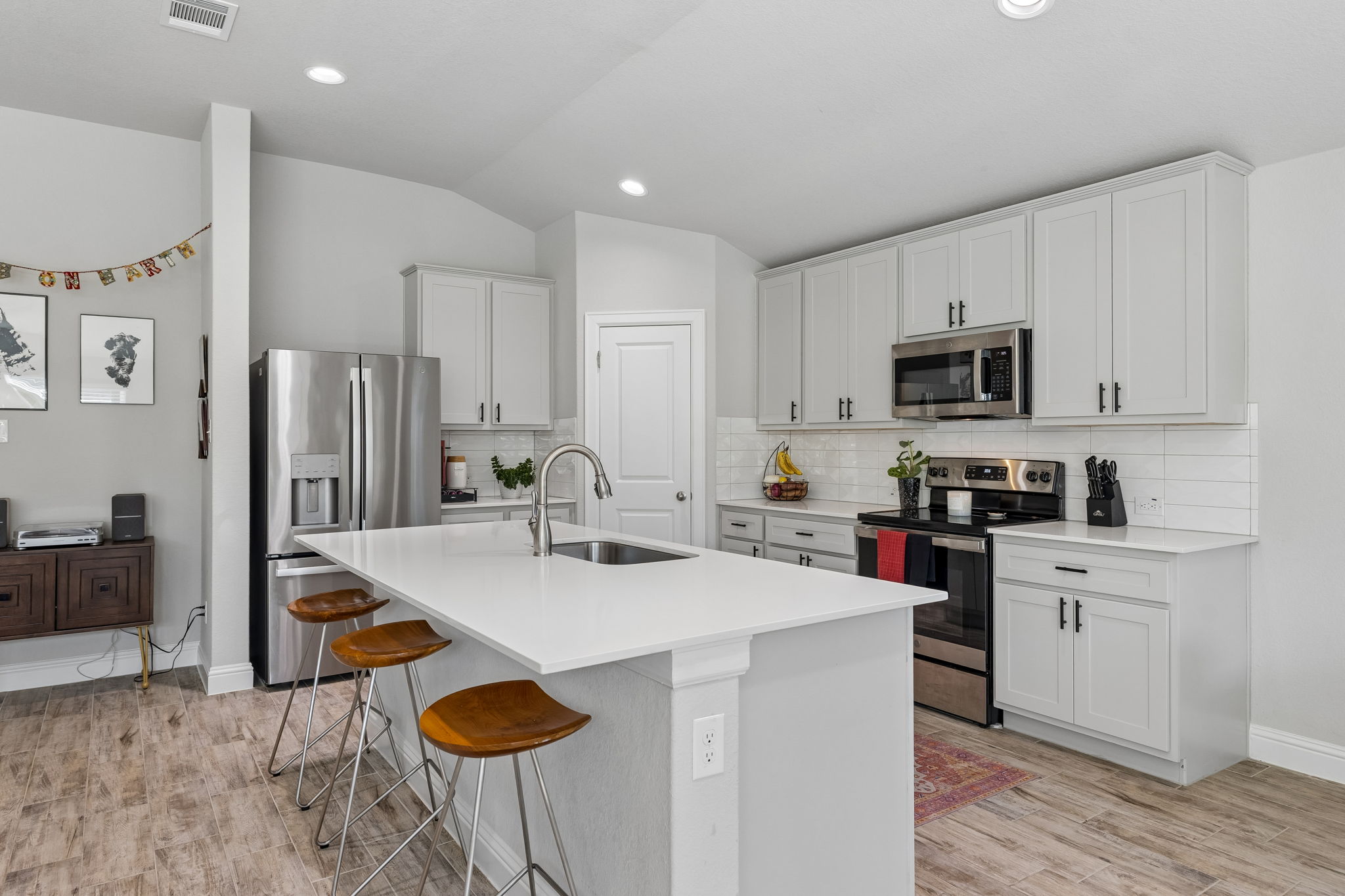 Quartz kitchen island