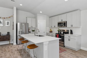 Quartz kitchen island