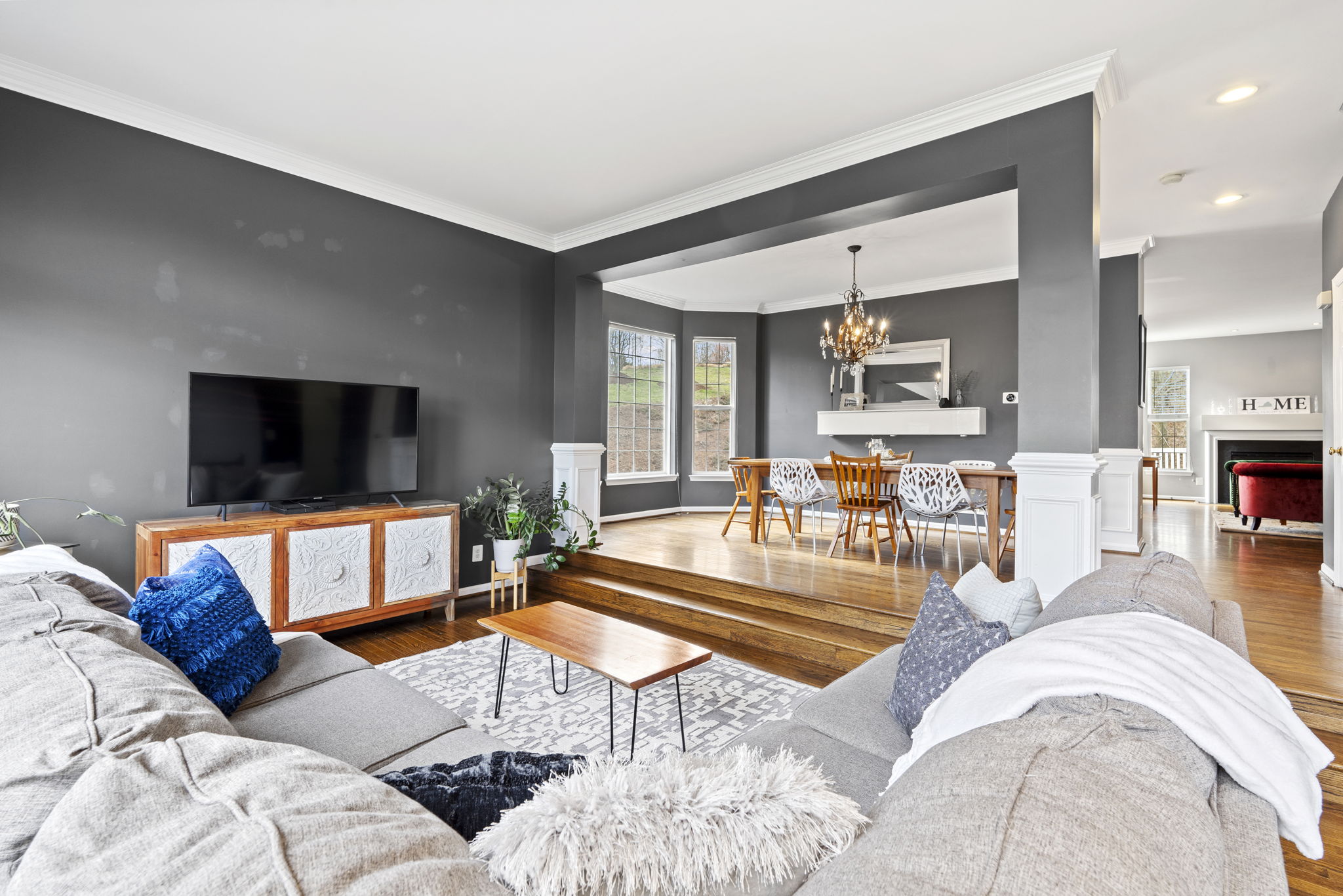 Hardwoods are throughout main and top levels
