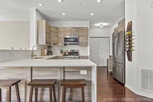 Stylishly updated kitchen with a sleek, modern design