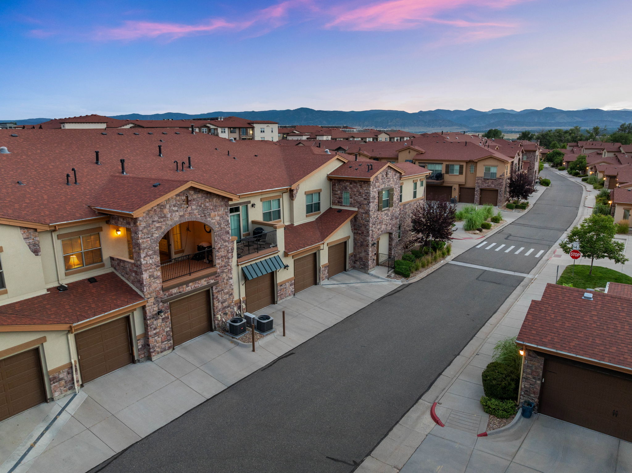 Aerial View of building and covered balcony