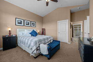 Vaulted Ceilings with fan and ensuite bathroom