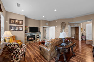 View from Family Room towards front door and guest bedroom/study