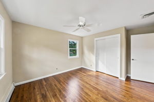 Bedroom #2-freshly painted, refinished hardwood floors +