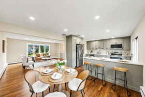 Open concept living; freshly painted, beautiful hardwood floors and open concept living.