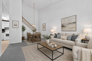 Virtually Staged Living Room and Dining Room