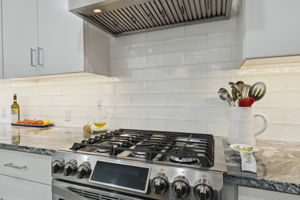 Gas Stove, Subway Tile Backsplash