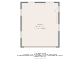 Approximate detached-garage floor plan showing an interior footprint of about 18'5" × 21'10"; dimensions are approximate.