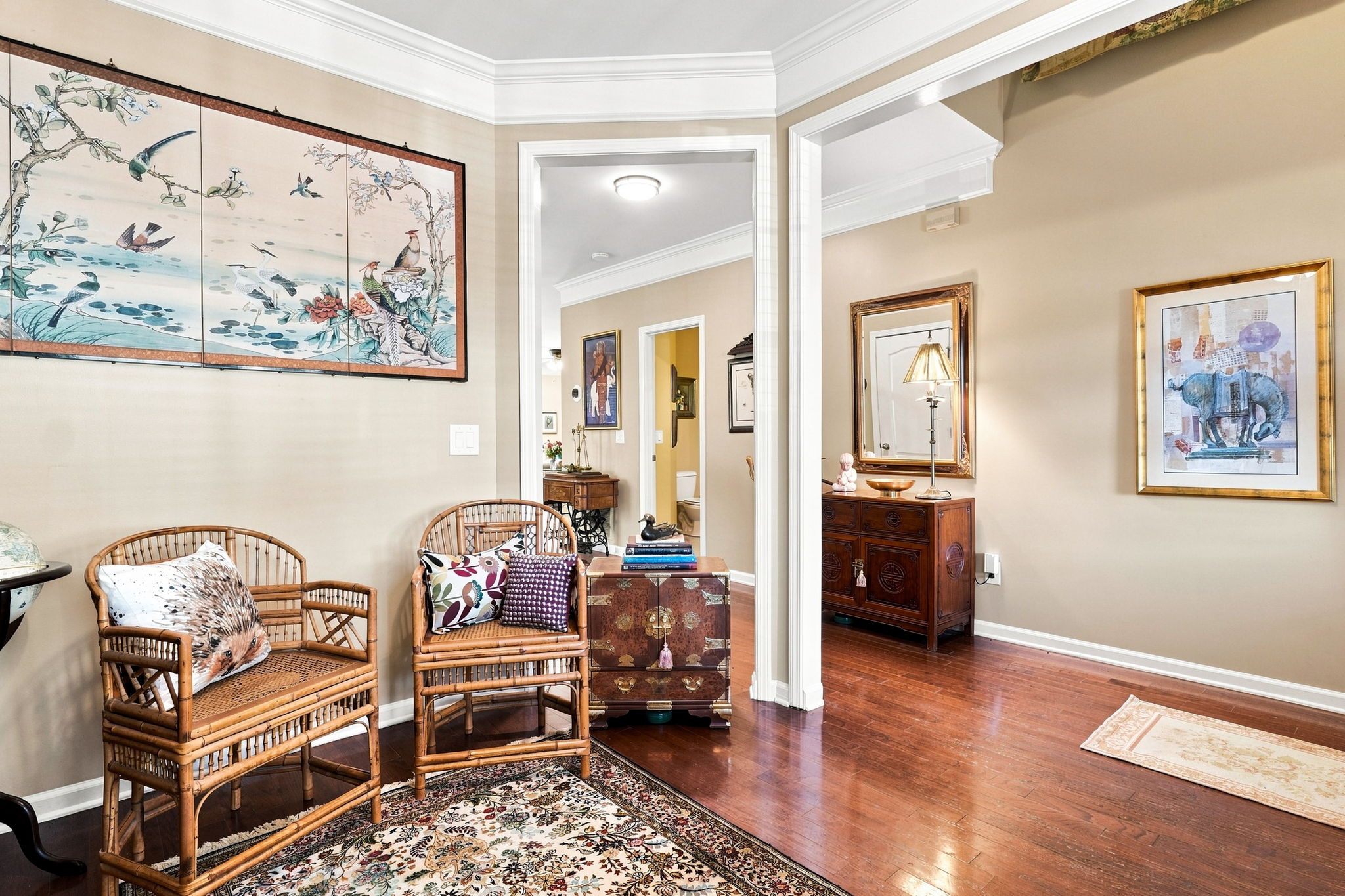 View from Office into hall leading to living area
