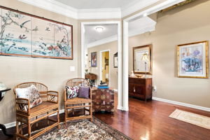 View from Office into hall leading to living area