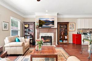 View toward the Gas Fireplace with Gas Starter and Logs