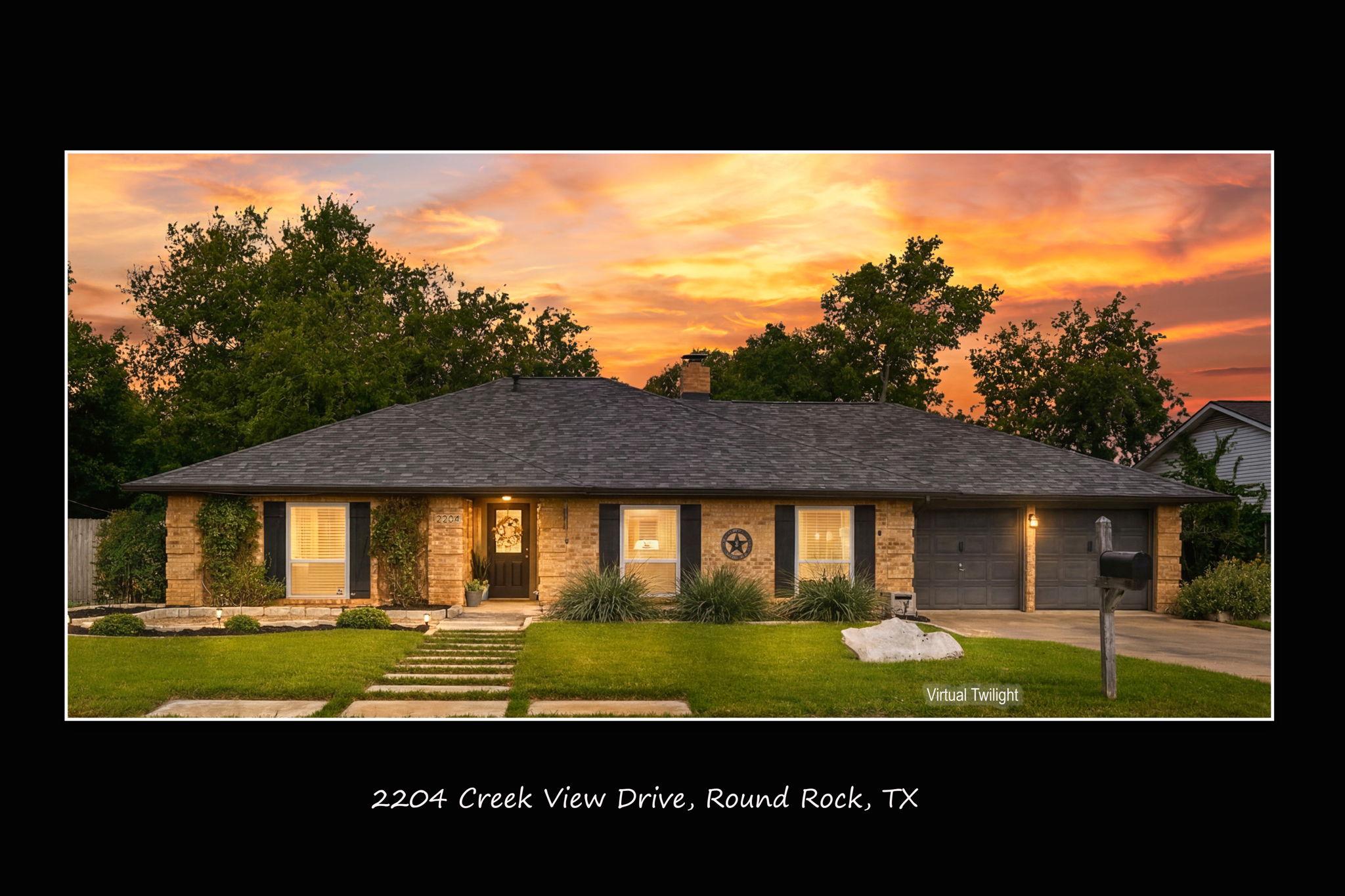 Virtual Twilight of Front of Home