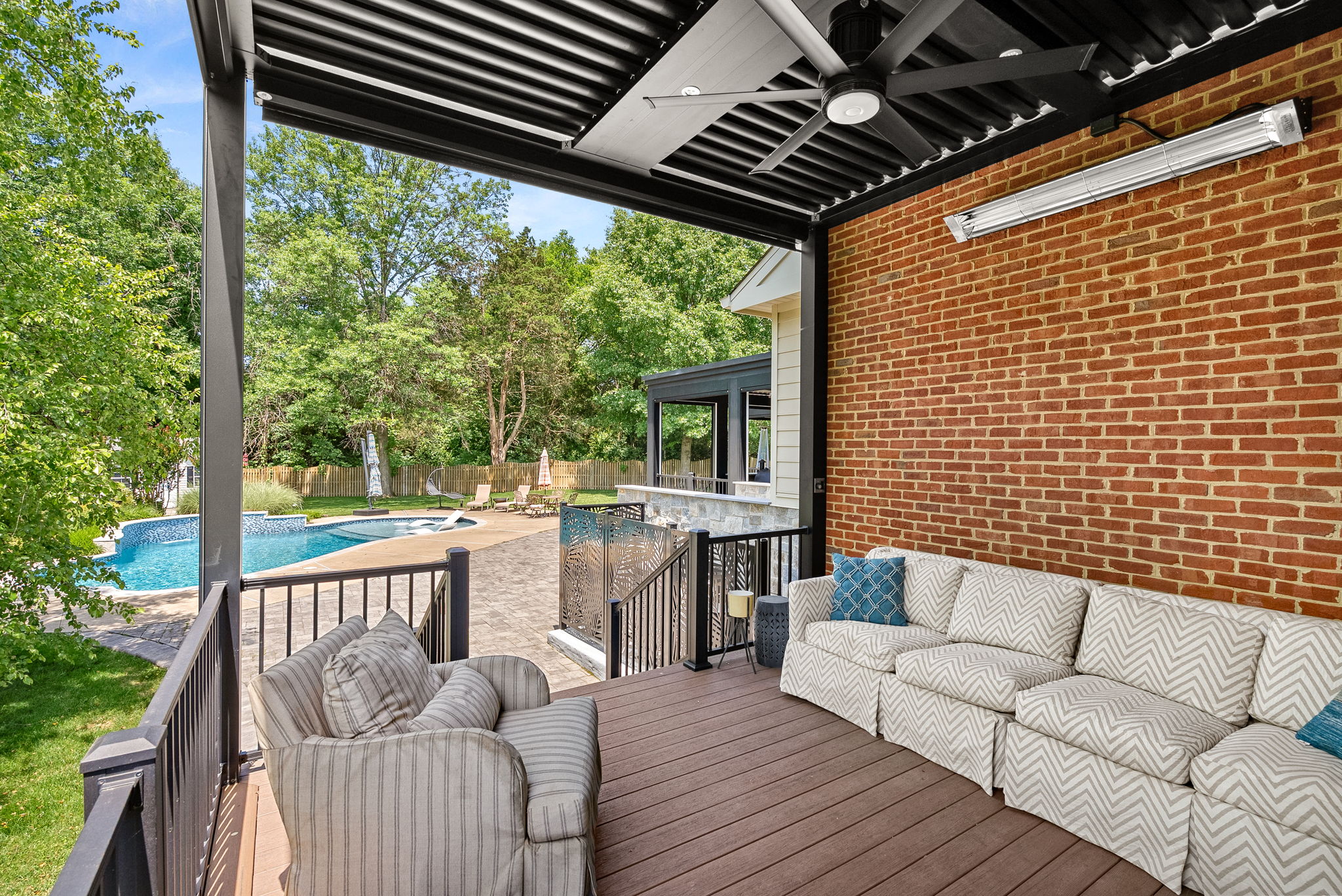 Office Private Deck with Louvers, Screens, Heater