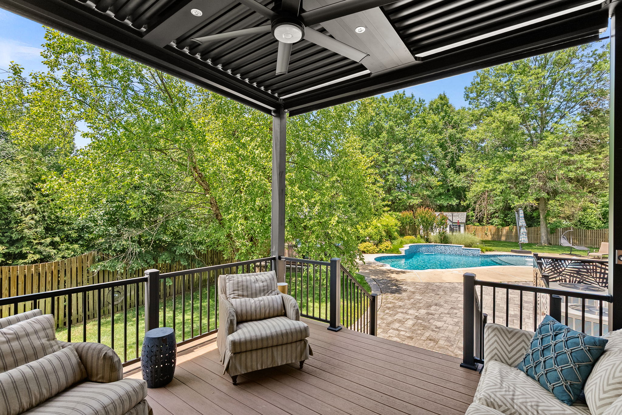 Office Private Deck with Louvers, Screens, Heater