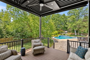 Office Private Deck with Louvers, Screens, Heater