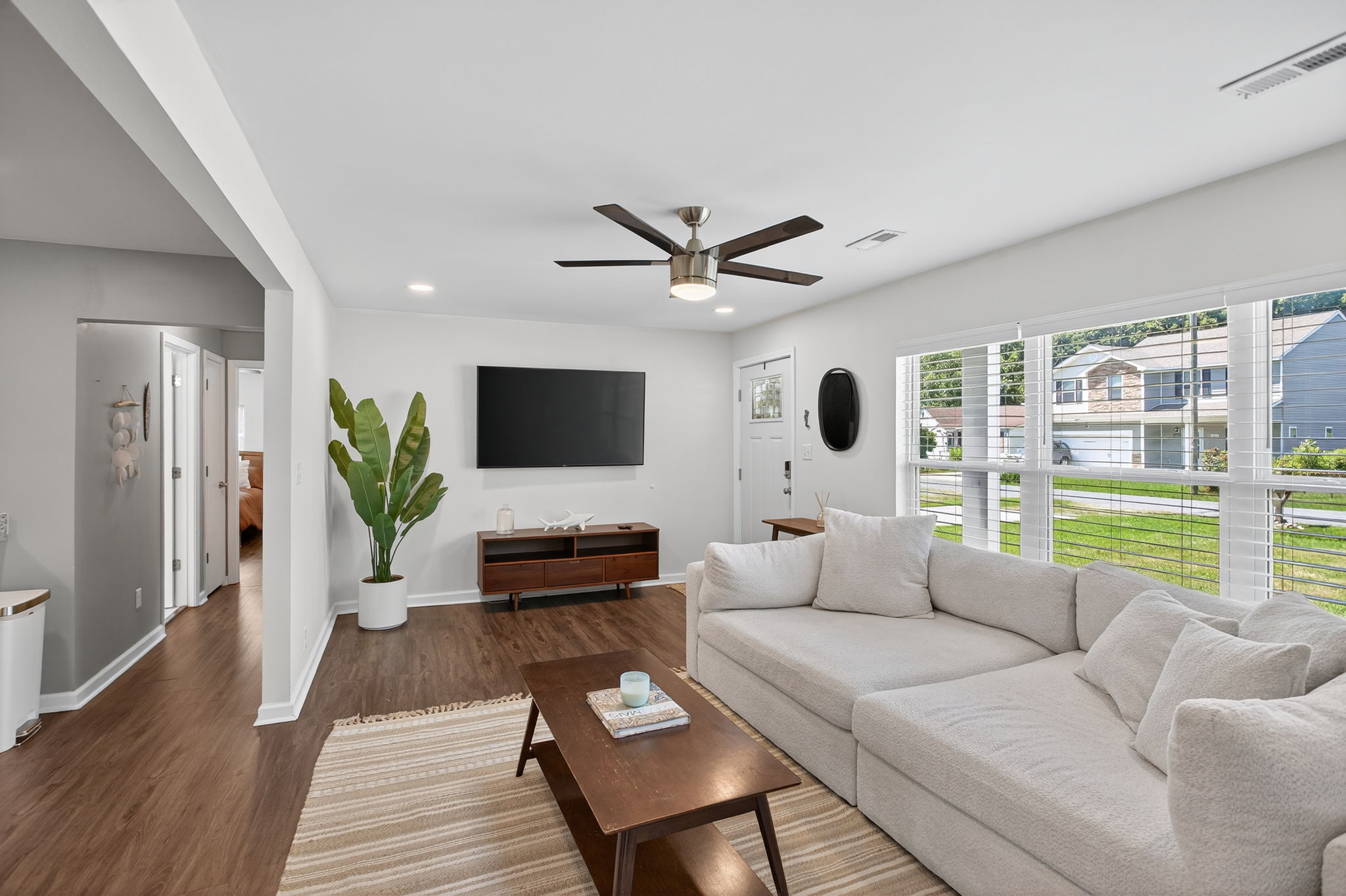 Bright and open living space.