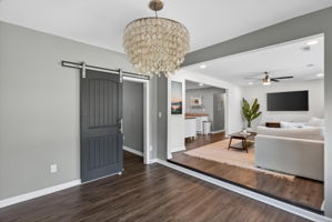 Dining area with sightlines to kitchen and living space.