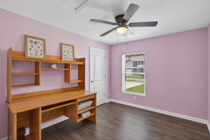 Versatile bedrooms for guests or office use.