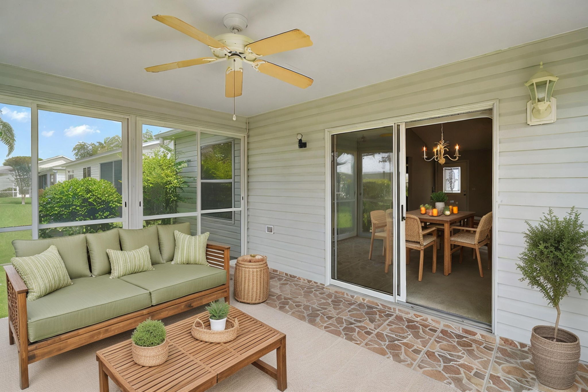 Virtually Staged-  Enclosed Lanai