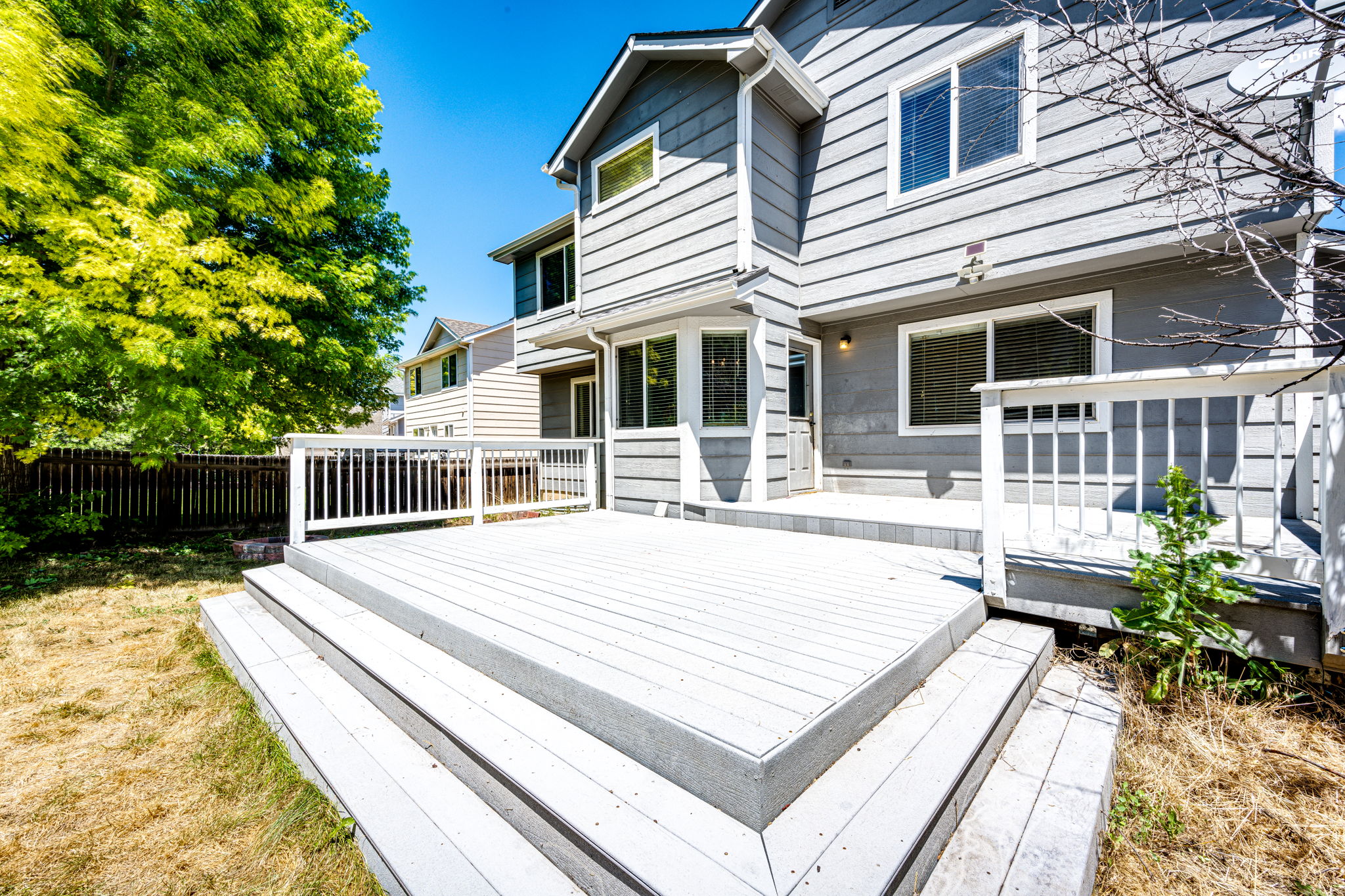 View of the backyard deck area