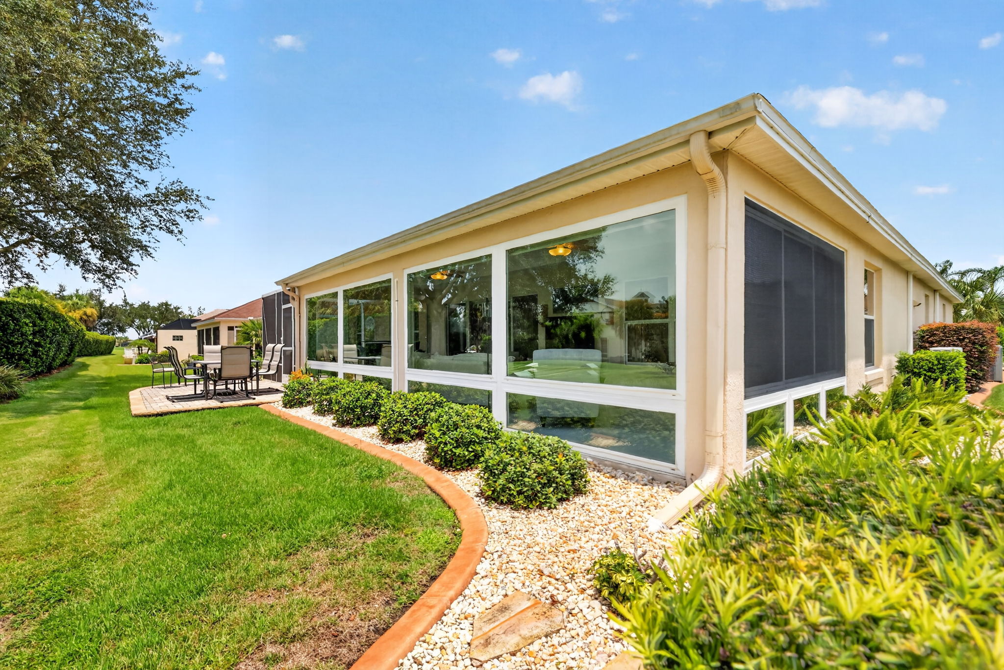Rear Elevation with Paver Patio and PRIVACY Landscaping
