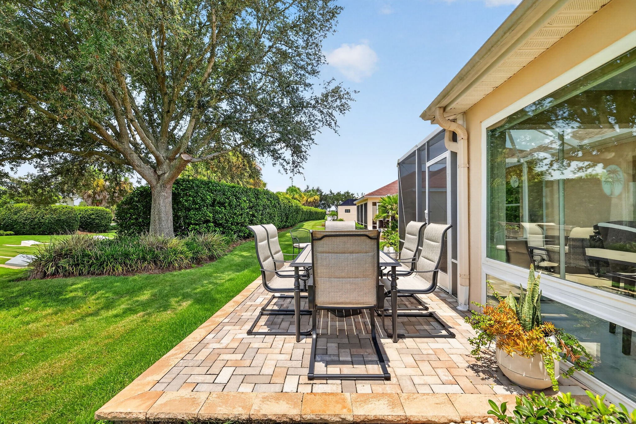 Rear Paver Patio with Privacy Landscaping