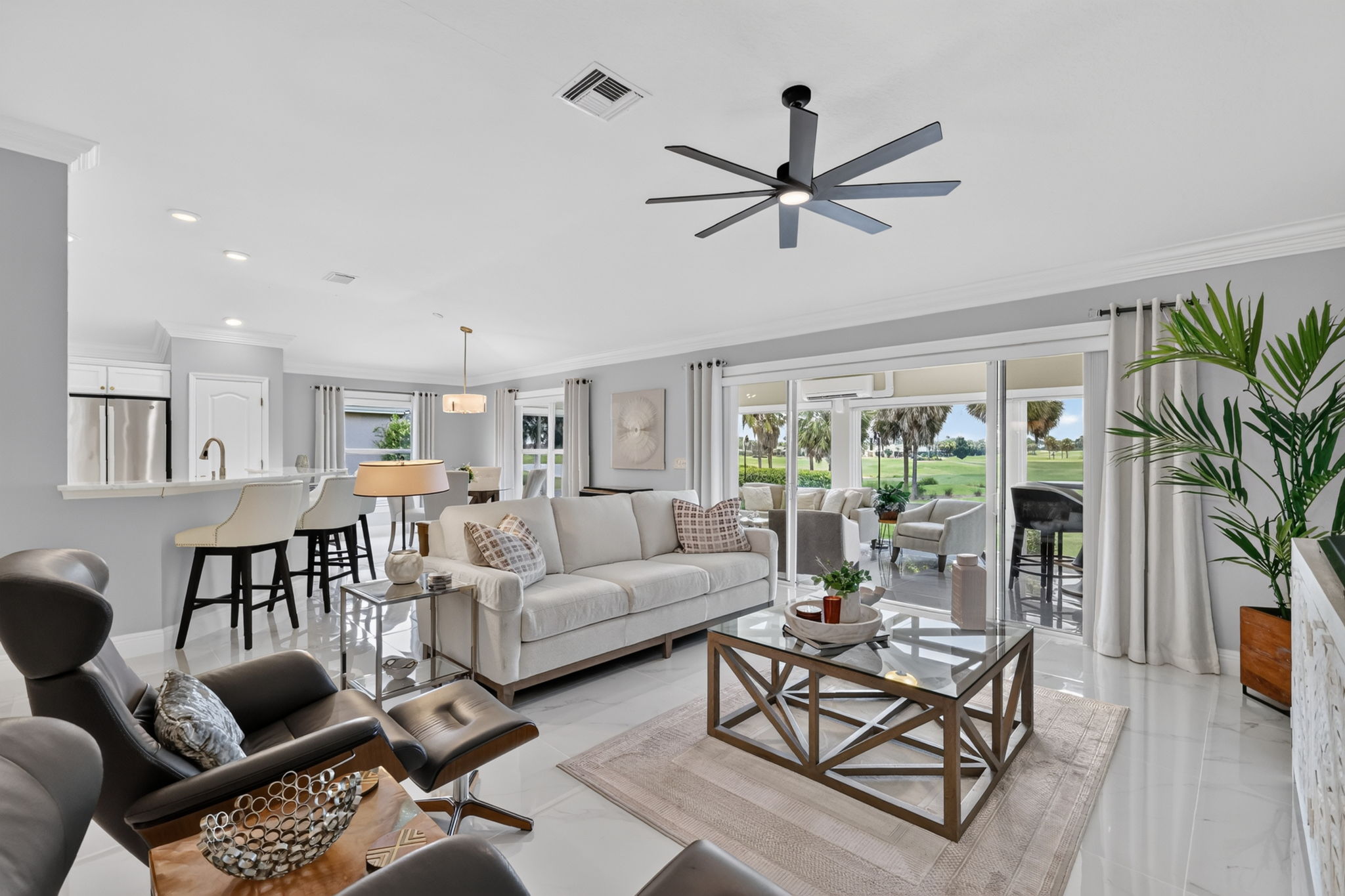 Kitchen, Dinette, and Living Room
