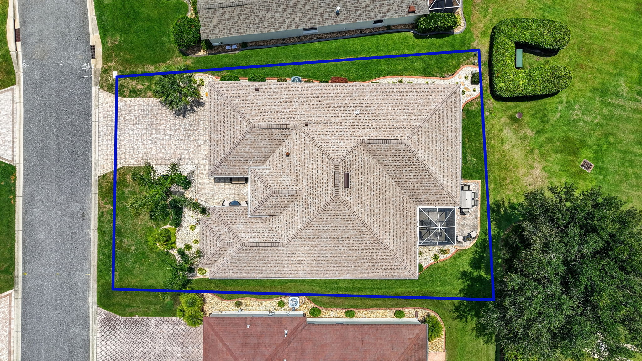 Overhead Aerial with Property Lines