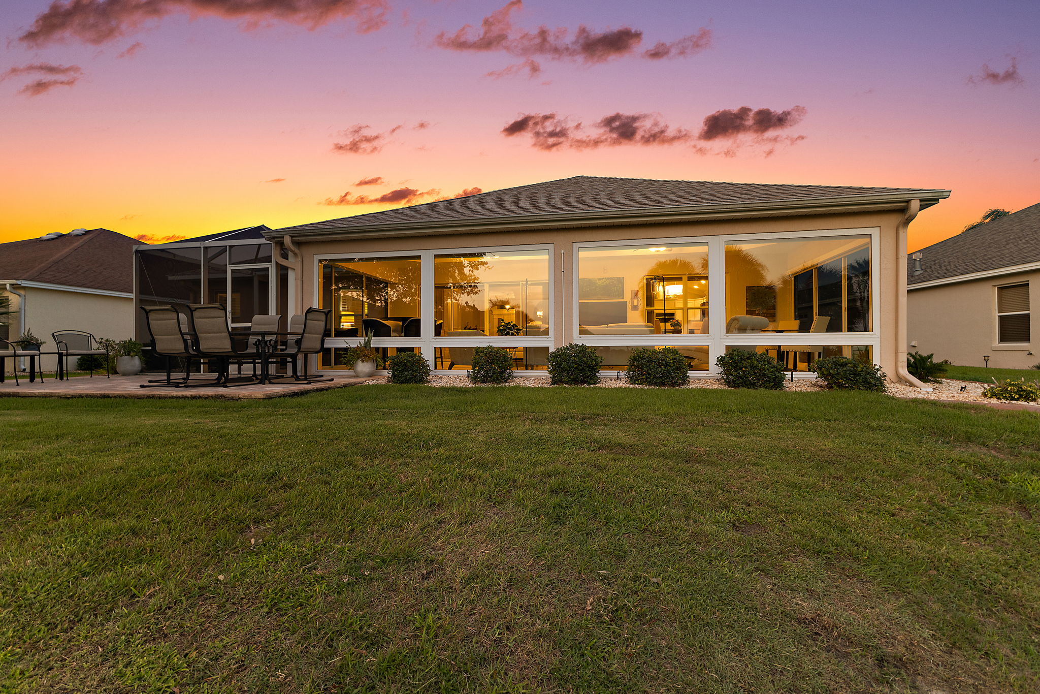 Twilight Rear Elevation with Paver Patio