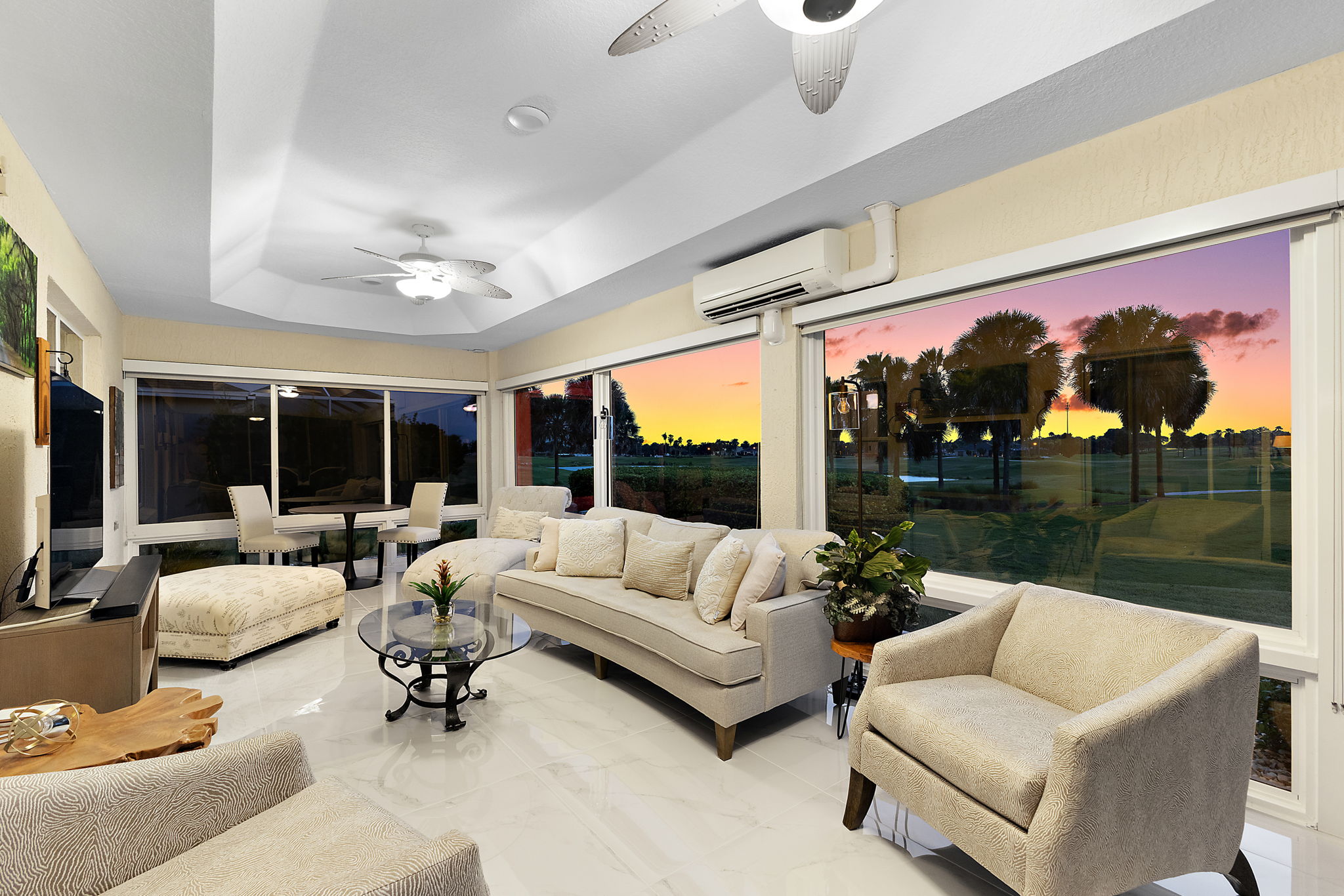 Expansive 384sf Florida Room with Twilight Golf and Water Views!
