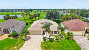 Aerial Front Elevation with  Golf and Water Views
