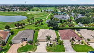 Aerial Front Elevation with  Golf and Water Views