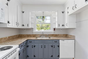 So much country charm!  New deep stainless steel sink and fixtures!
