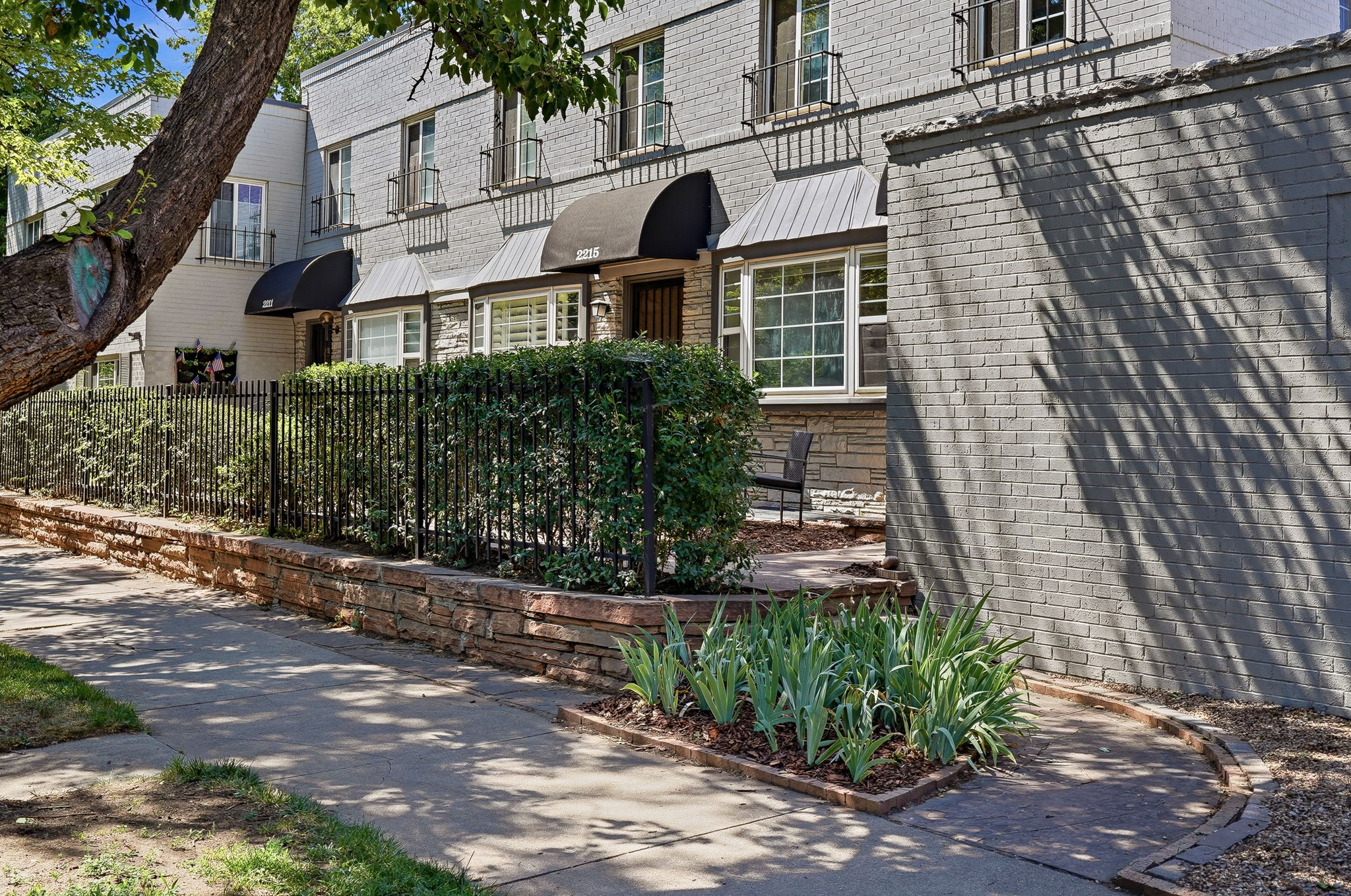 Mature shrubs provide privacy