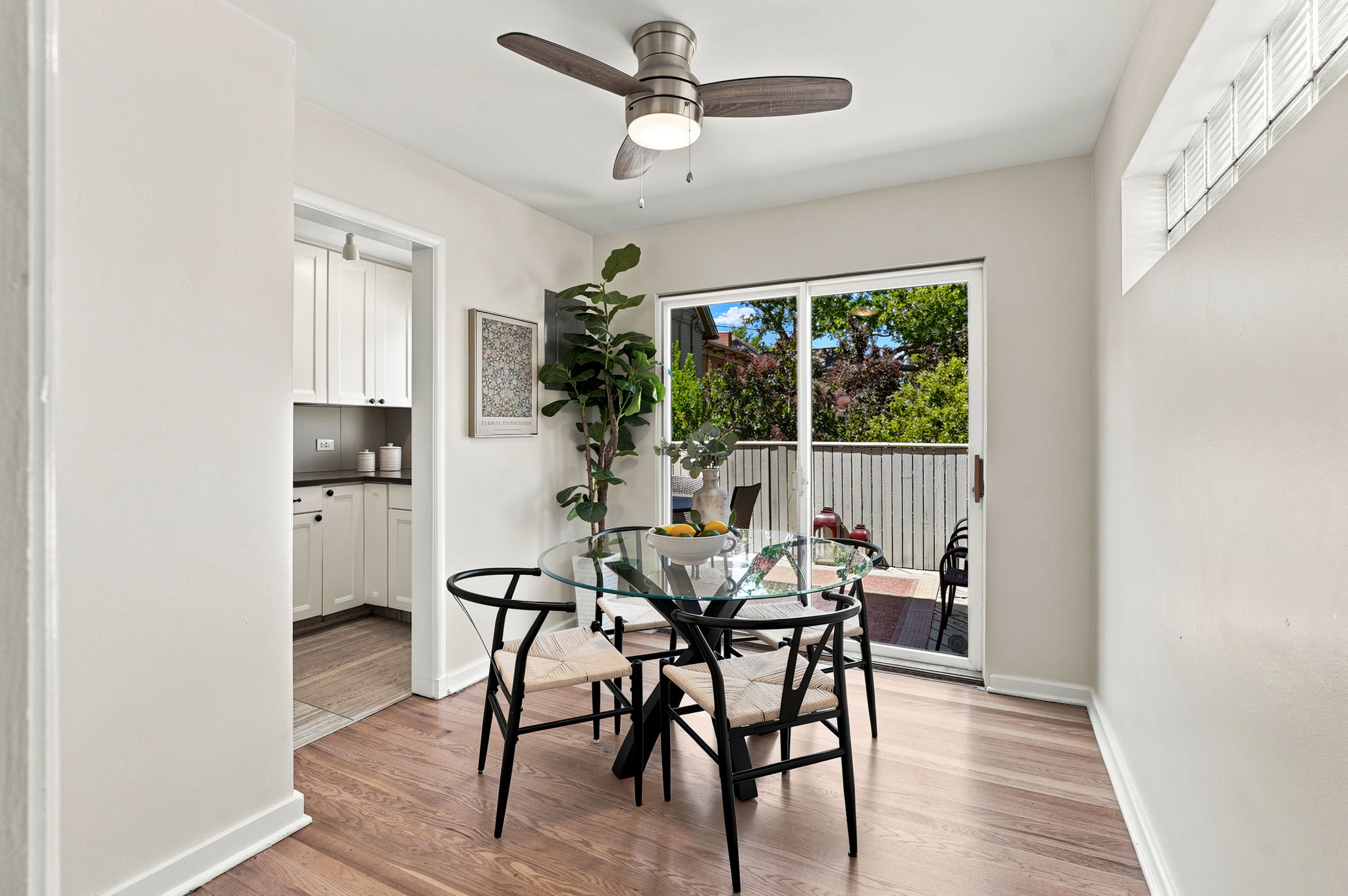 Dining with access to back patio