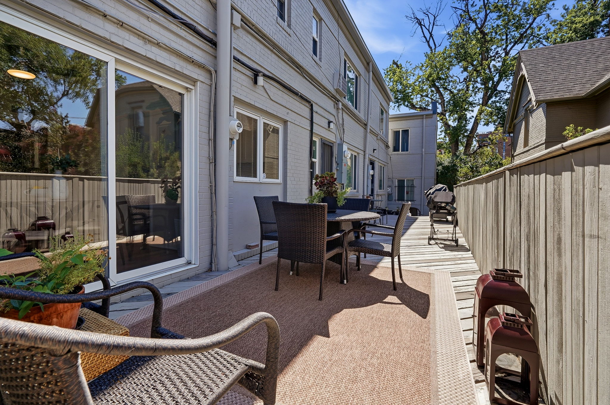 Back patio with gated access