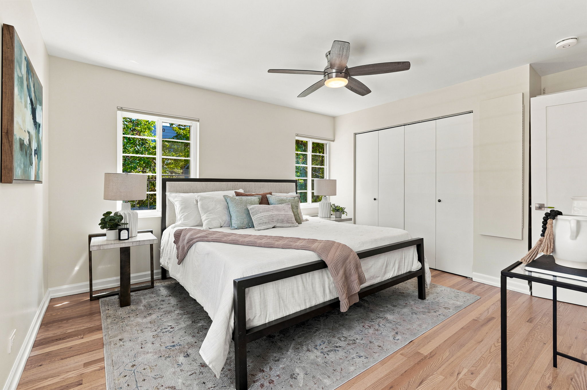 Upstairs Bedroom with tree-lined views