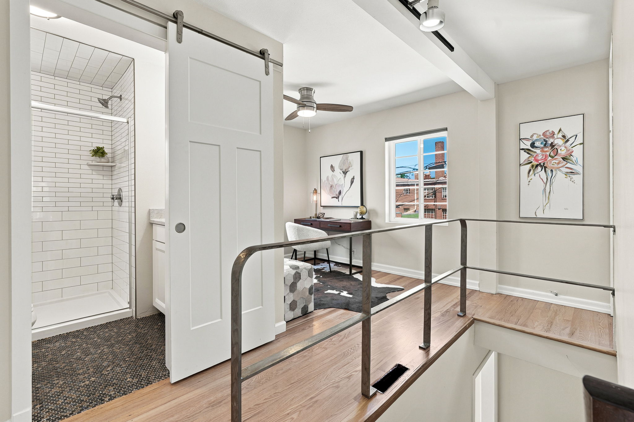 Very loft like upstairs study or flex space