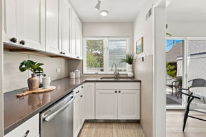 Updated cabinets and quartz countertops