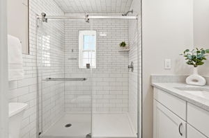 Updated shower, tile and glass doors