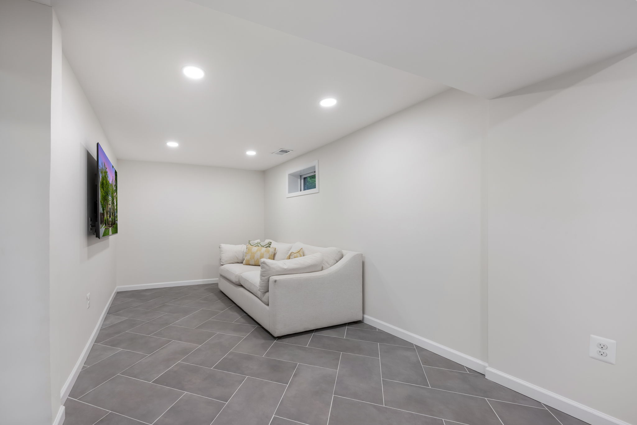 Lower level - expansive family room & flex space